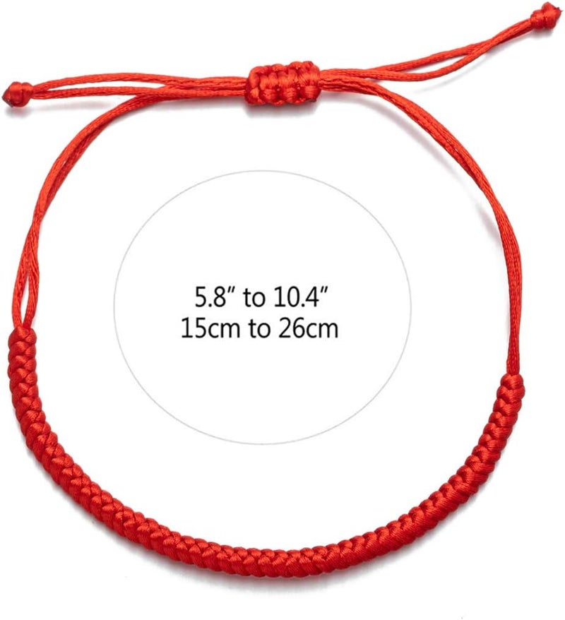 kelistom Handmade String Bracelet for Women Men Simple Red Black Braided Adjustable Charm Bracelets Minimalist Jewelry - Image 2